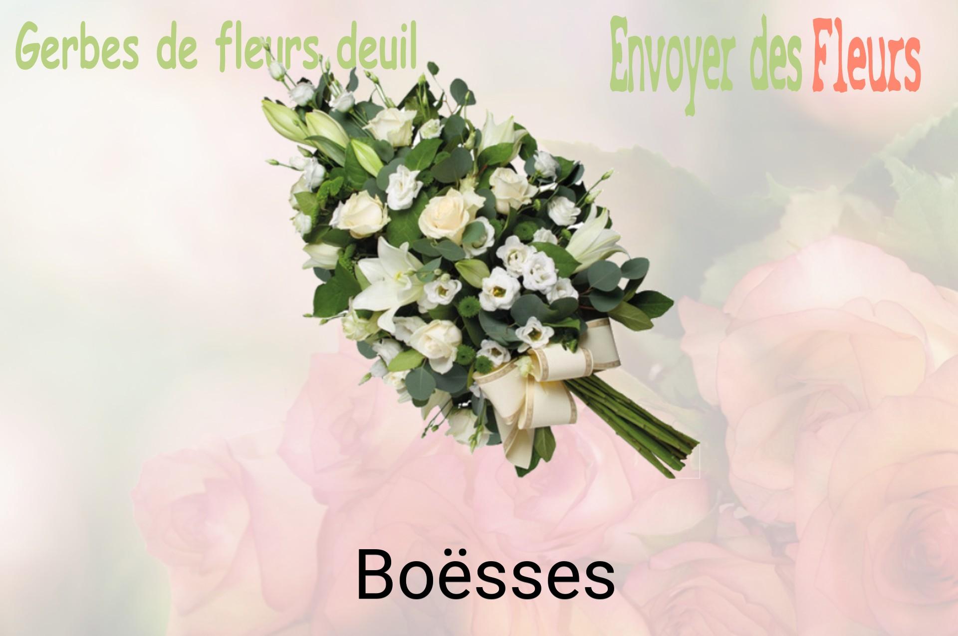 Gerbe de fleurs de deuil livrée à Boësses